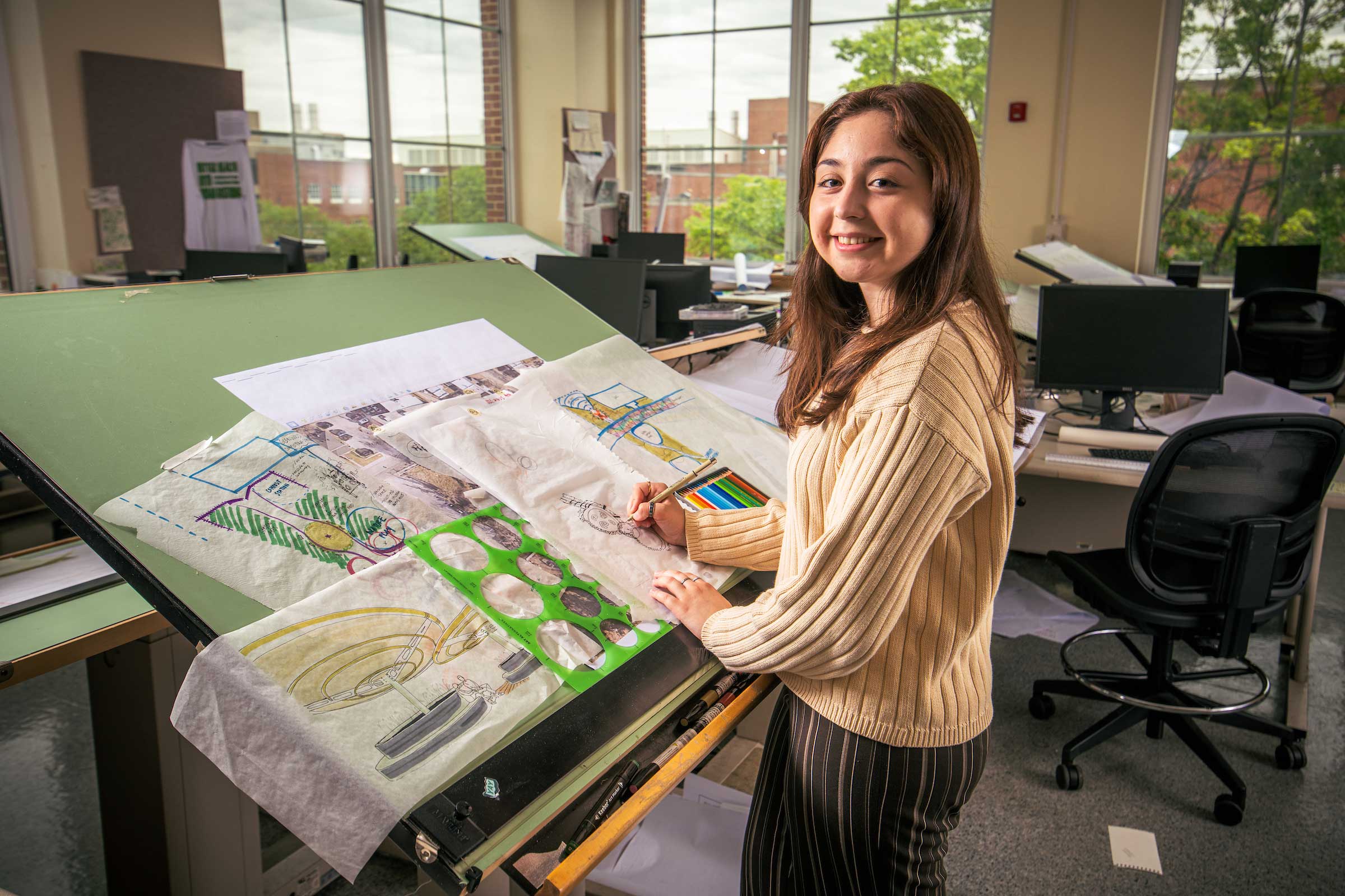 Landscape Architecture student in the studio