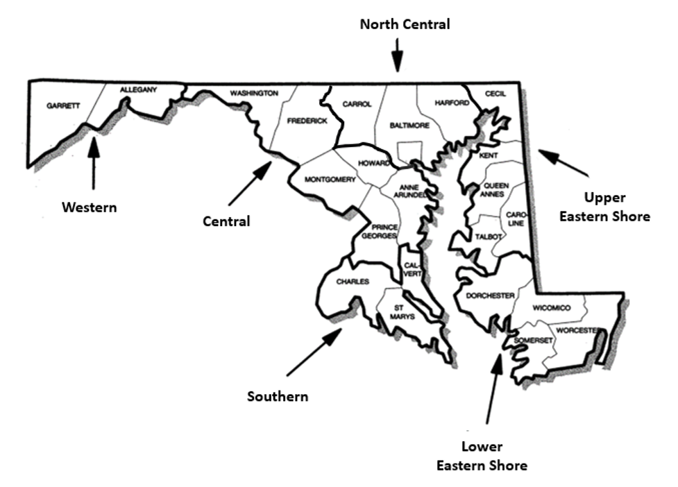 A map of Maryland