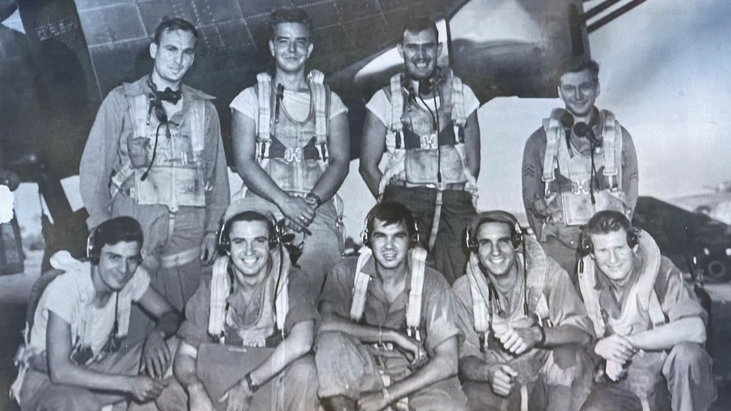 Old photo of Tom with his military colleagues
