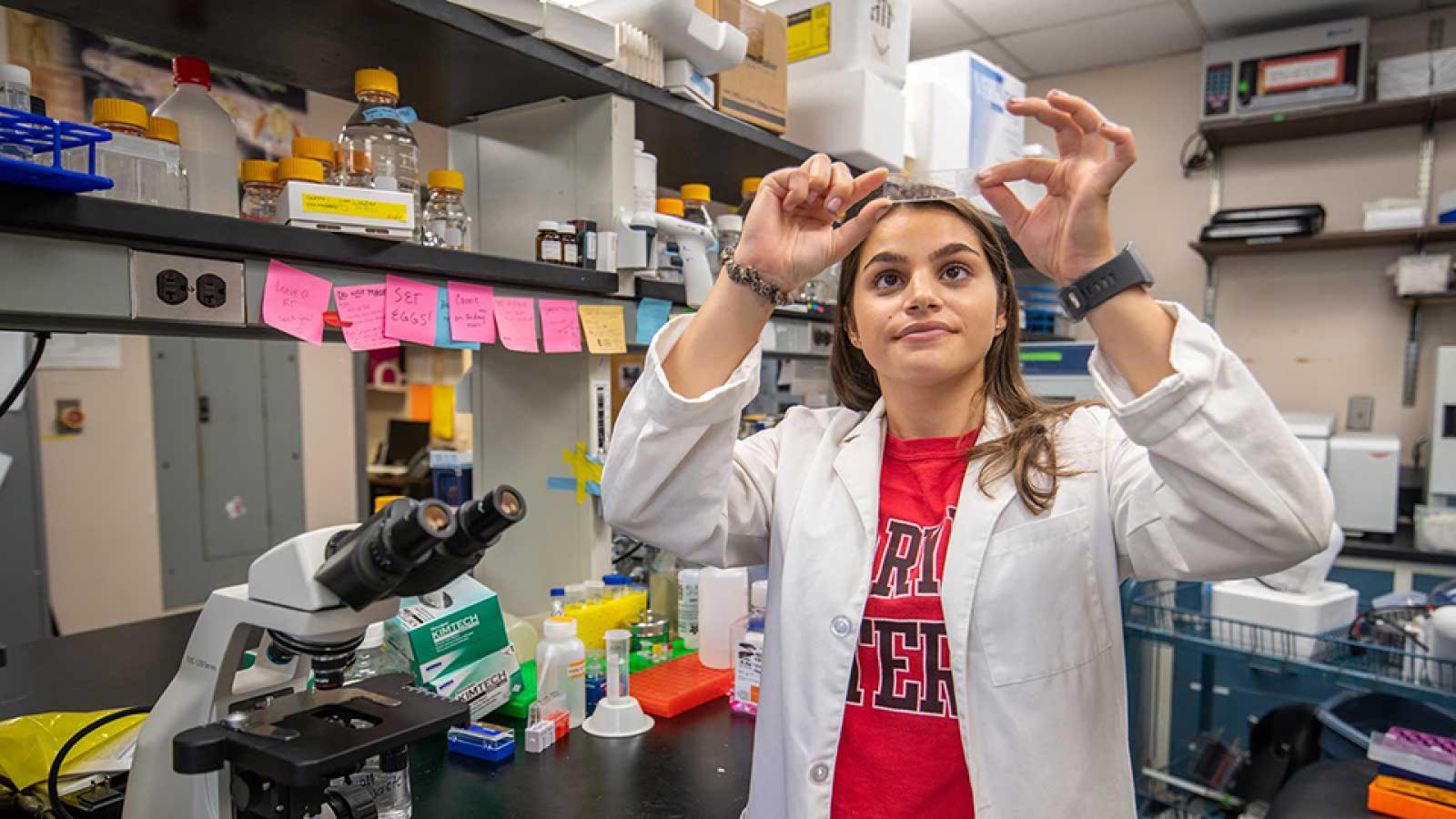 Student in a lab