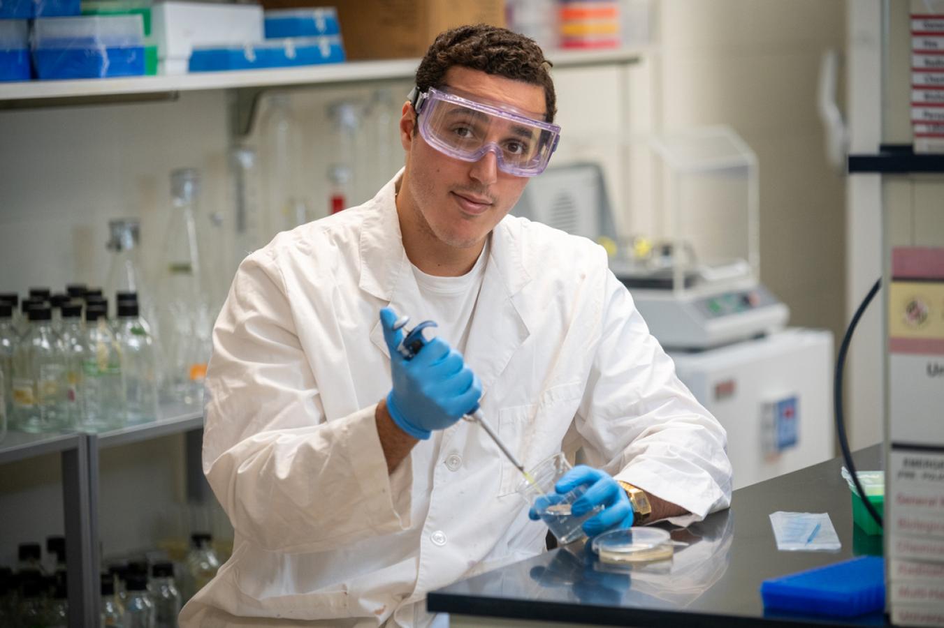 Student in a lab